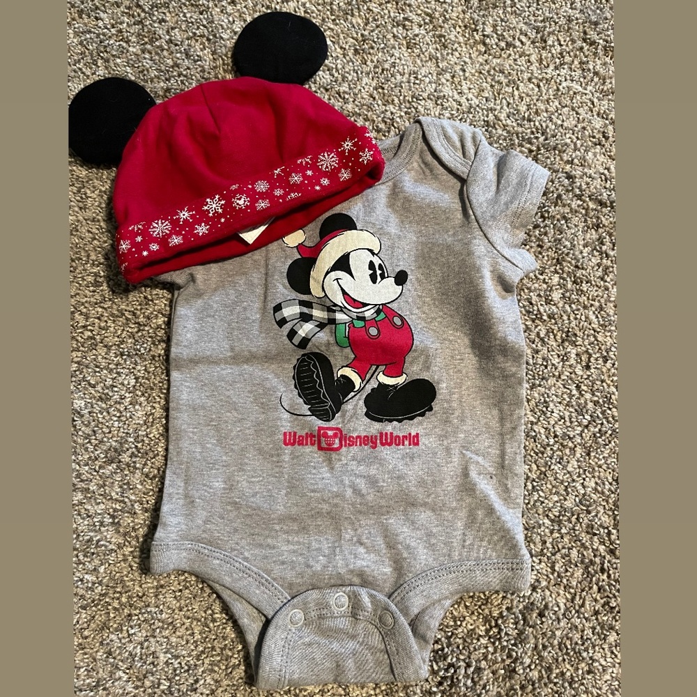 Mickey Christmas Onesie with Hat